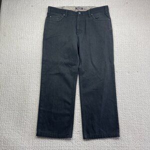 Kenneth Cole Reaction Pants Men 36x30 Chino Straight Leg Charcoal Brushed Denim